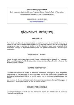 Consulter le r&eacute;glement int&eacute;rieur de l`&eacute;cole