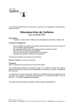 Educateur-trice de l`enfance