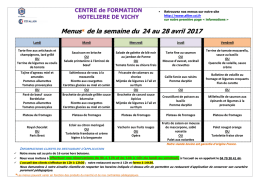 CENTRE de FORMATION HOTELIERE - CCI Moulins