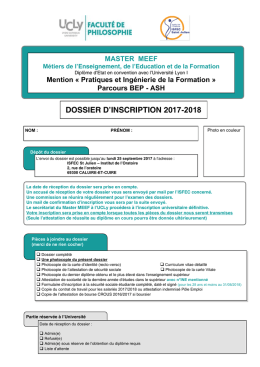 dossier d`inscription 2017-2018