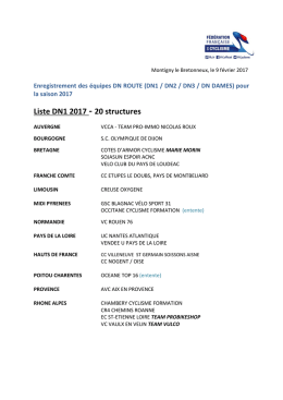 Liste DN1 2017 - 20 structures