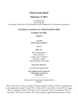 Final Terms dated February 9, 2017