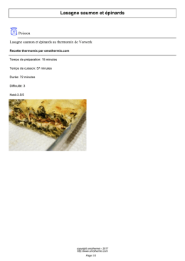 Lasagne saumon et épinards