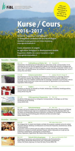 FiBL-Kurse 2016-2017