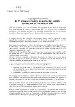 Le 1er groupe mutualiste de protection sociale verra le jour