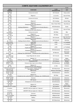 Calendrier Régional Définitif 2017