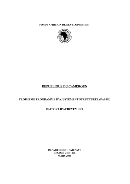 Cameroun - Troisième programme d`ajustement structurel (PAS III