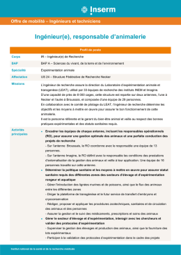 Ingénieur-e de recherche en centre d`expérimentation