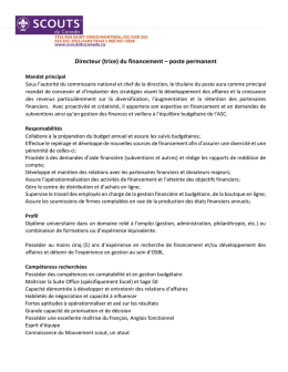 Directeur (trice) du financement – poste permanent