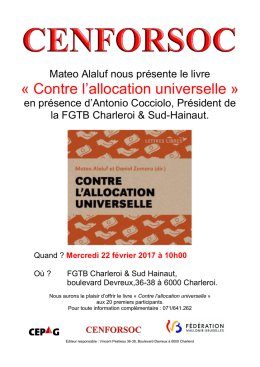 Contre l`allocation universelle