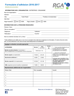 Formulaire d`adhésion 2016-2017 - RGA Basse