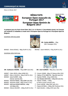 RÉSULTATS European Open masculin du