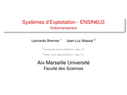 Systèmes d`Exploitation - ENSIN6U3 - Ordonnancement