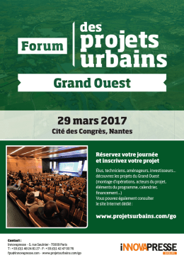 Inscrire un projet urbain - Forum des Projets Urbains