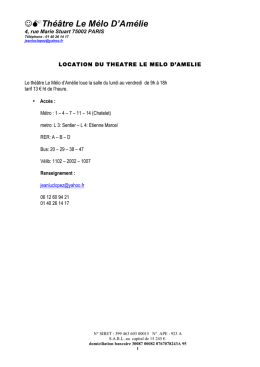 d`informations - M&eacute;lo d`Am&eacute;lie