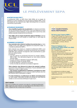 LE PR&eacute;L&egrave;VEMENT SEPA - Banque et Assurance LCL