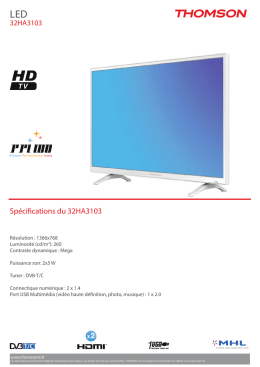 Sp&eacute;cifications du 32HA3103 - the TCL