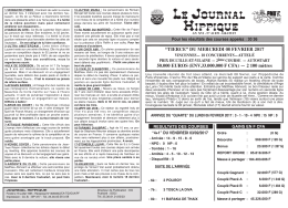 PMU du Mercredi 08 Fev 2017