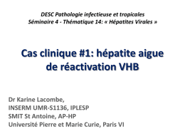 Cas clinique #1: hépatite aigue de réactivation VHB
