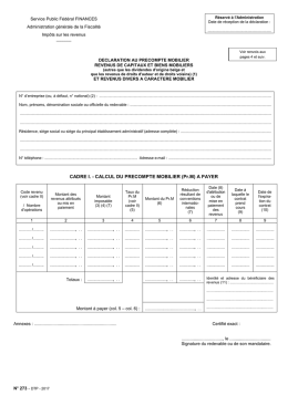 CADRE I. - CALCUL DU PRECOMPTE MOBILIER (Pr.M) A PAYER