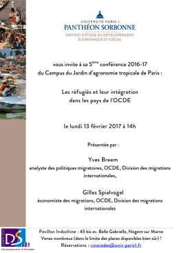 vous invite à sa 5ème conférence 2016