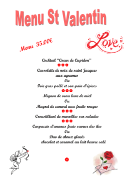 Menu 35.00 - Le Saint