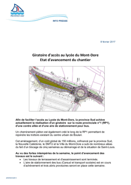 Giratoire d`accès au lycée du Mont-Dore Etat d