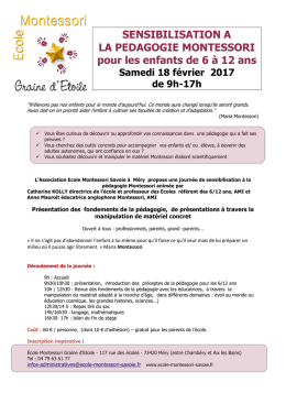 présentation du stage - Ecole Montessori Savoie