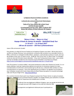 Vimy Pré-Tour Présentation 16 Fév 2017