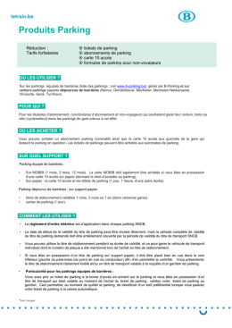 Info général sur nos produits parking
