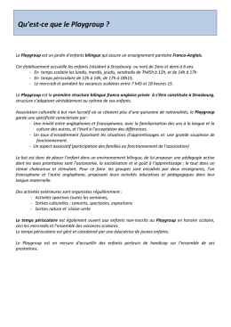 Qu`est-ce que le Playgroup ?