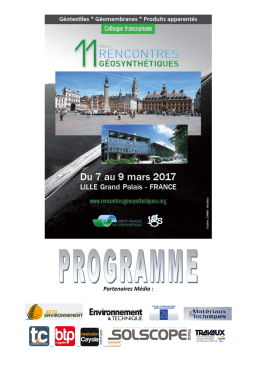 Partenaires Média - Rencontres Géosynthétiques