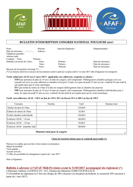 Bulletin d inscription conges toulouse 2017