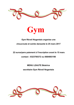Gym = R&eacute;veil Nogentais - Nogent