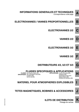 informations generales et techniques electrovannes / vannes
