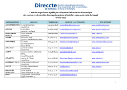 Liste des organismes agréés pour dispenser la formation