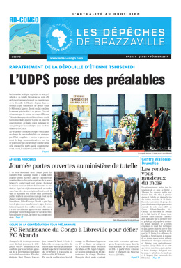 L`UDPS pose des préalables - Les Dépêches de Brazzaville