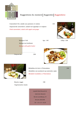 Suggestions du moment Suggesties Suggestions