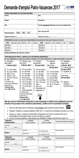Formulaire de demande d`emploi PVE 2017