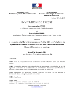 Invitation presse d`Emmanuelle Cosse sur le th&egrave;me de l`adaptation
