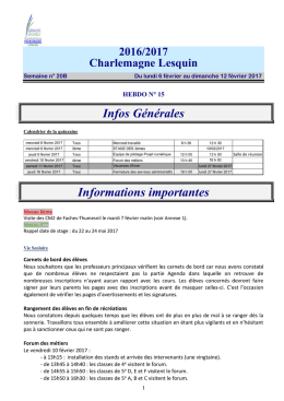 HEBDO Charlemagne - Coll&egrave;ge Charlemagne Lesquin