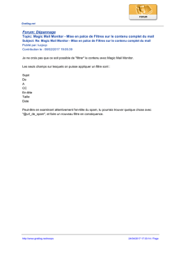 Forum: D&eacute;pannage