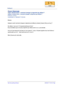 Forum: D&eacute;pannage