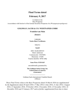 Final Terms dated February 9, 2017