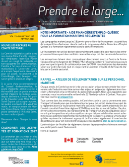 Consulter le bulletin - Comit&eacute; sectoriel de main