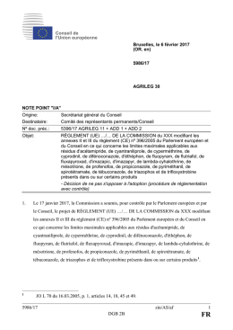 5986/17 zin/AS/af 1 DGB 2B 1. Le 17 janvier 2017, la Commission a
