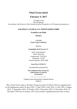 Final Terms dated February 9, 2017