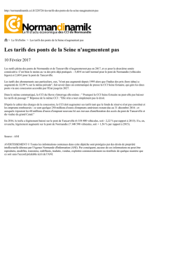 Les tarifs des ponts de la Seine n`augmentent pas