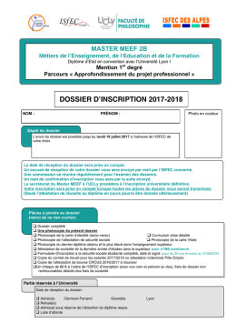 dossier d`inscription 2017-2018