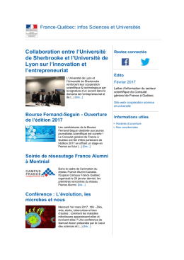 Collaboration entre l`Universit&eacute; de Sherbrooke et l`Universit&eacute; de